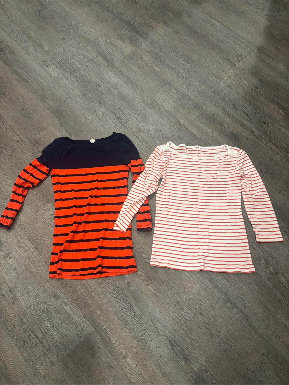 J. Crew Girls' Striped Long-Sleeve Tees - Red & Navy and White & Red